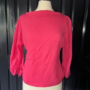 Lewit Pink Ruched Sleeve Blouse